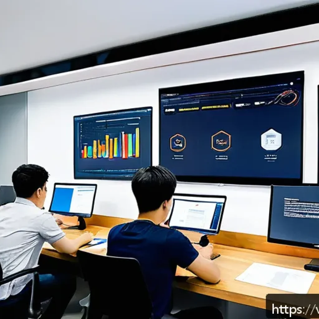 마이크로 프론트엔드와 클라우드 네이티브 접근법 - A modern Vietnamese software development team collaborating in a bright, open office filled with com...