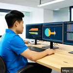 Home 23 마이크로 프론트엔드의 주기적 업데이트 전략 - A modern software development team collaborating in a bright, spacious Vietnamese office, with diver...